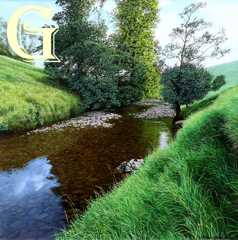 MICHAEL JAMES SMITH - ORIGINAL OIL PAINTING, RIVER EDEN, KIRKBY STEPHEN